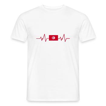 Tunesien Tunesische Flagge Herzschlag - Männer T-Shirt - Weiß - Vorne - AI Model Male 178 dark (178cm)