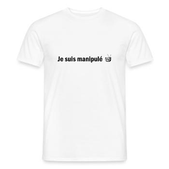 Je suis manipulé (vu à la tv) version masculin - T-shirt homme - blanc - Devant - AI Model Male 178 dark (178cm)