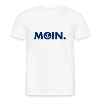 Moin - Guten Morgen - Nordsee - Ostsee - Anker - Männer T-Shirt - Weiß - Vorne - AI Model Male 178 dark (178cm)