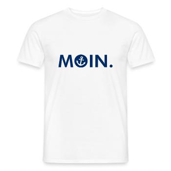 Moin - Guten Morgen - Nordsee - Ostsee - Anker - Männer T-Shirt - Weiß - Vorne - AI Model Male 178 dark (178cm)