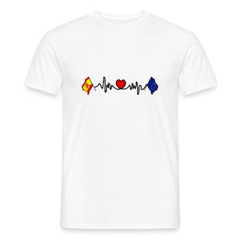 Cardio cardiaque avec drapeau Espagne, drapeau Europe - T-shirt homme - blanc - Devant - AI Model Male 178 dark (178cm)
