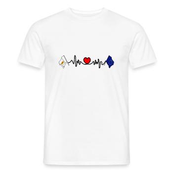 Cardio heart Flag cyprus, flag Europe - Men's T-Shirt - white - Front - AI Model Male 178 dark (178cm)