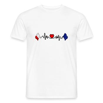 Cardio Heart with Flag Malta, Europe - Men's T-Shirt - white - Front - AI Model Male 178 dark (178cm)