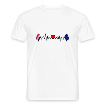 Cardio Herz mit Flagge Kroatien, Europa - Männer T-Shirt - Weiß - Vorne - AI Model Male 178 dark (178cm)