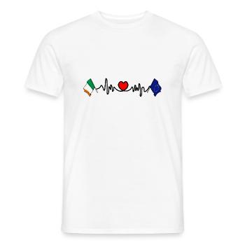Cardio Heart with Flag Ireland, Europe - Men's T-Shirt - white - Front - AI Model Male 178 dark (178cm)