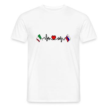 Cardio-Herz mit Flagge Italien und Flagge Slowakei - Männer T-Shirt - Weiß - Vorne - AI Model Male 178 dark (178cm)