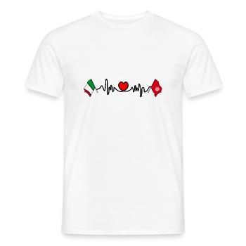 Cardio Cœur avec Drapeau Italie, Tunisie - T-shirt homme - blanc - Devant - AI Model Male 178 dark (178cm)