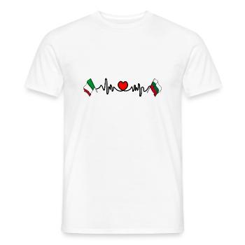 Cardio cardiaque avec drapeau Italie, Bulgarie - T-shirt homme - blanc - Devant - AI Model Male 178 dark (178cm)