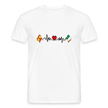 Cardio Heart with Flag Spain, Ireland - Men's T-Shirt - white - Front - AI Model Male 178 dark (178cm)