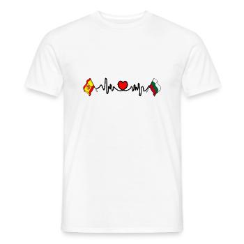 Cardio cardiaque avec Flag Espagne, Bulgarie - T-shirt homme - blanc - Devant - AI Model Male 178 dark (178cm)