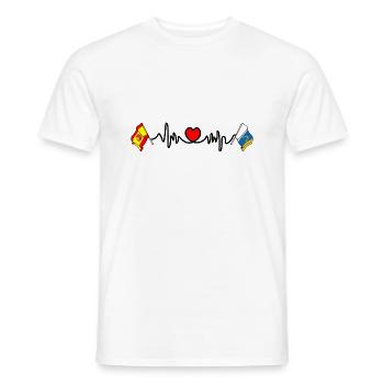 Cardio Heart Flagge Spanien Flagge Kanarische Inseln - Männer T-Shirt - Weiß - Vorne - AI Model Male 178 dark (178cm)