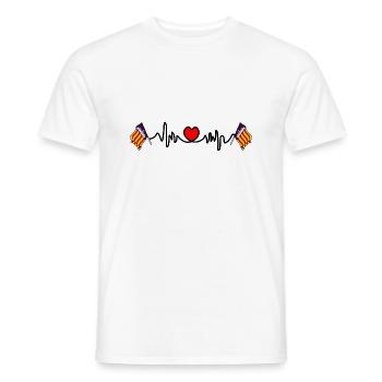 Cardio de fréquence cardiaque pour l’île de Palma de Majorque - T-shirt homme - blanc - Devant - AI Model Male 178 dark (178cm)