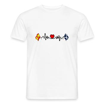 Cardio Herz Flagge Spanien, Insel Teneriffa - Männer T-Shirt - Weiß - Vorne - AI Model Male 178 dark (178cm)