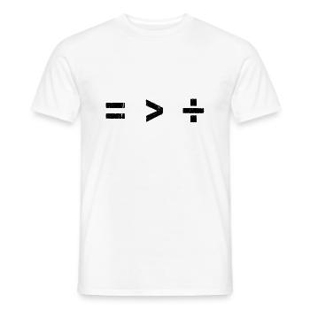 Equality is Greater than Division - Symbole Mathe - Männer T-Shirt - Weiß - Vorne - AI Model Male 178 dark (178cm)