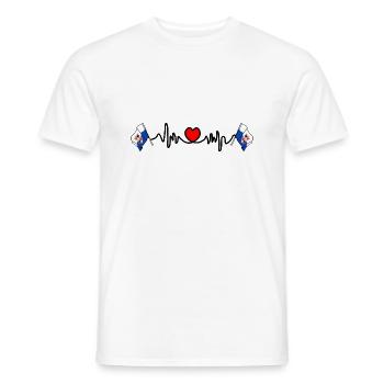 Cardio de fréquence cardiaque pour le Trentin, Tyrol du Sud, Italie - T-shirt homme - blanc - Devant - AI Model Male 178 dark (178cm)