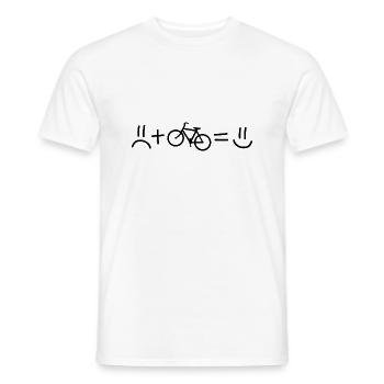 Radfahren glücklich Fahrrad Radfahrer Geschenkidee - Männer T-Shirt - Weiß - Vorne - AI Model Male 178 dark (178cm)