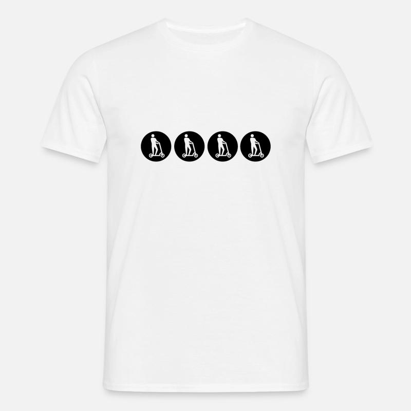 E-Scooter E-Roller Scooter - Männer T-Shirt - Weiß
