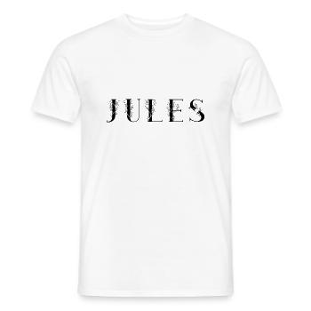 Name - Jules - Men's T-Shirt - white - Front - AI Model Male 178 dark (178cm)