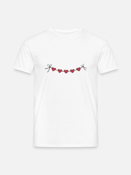 Heart Garland Garland Hearts - Men's T-Shirt - white
