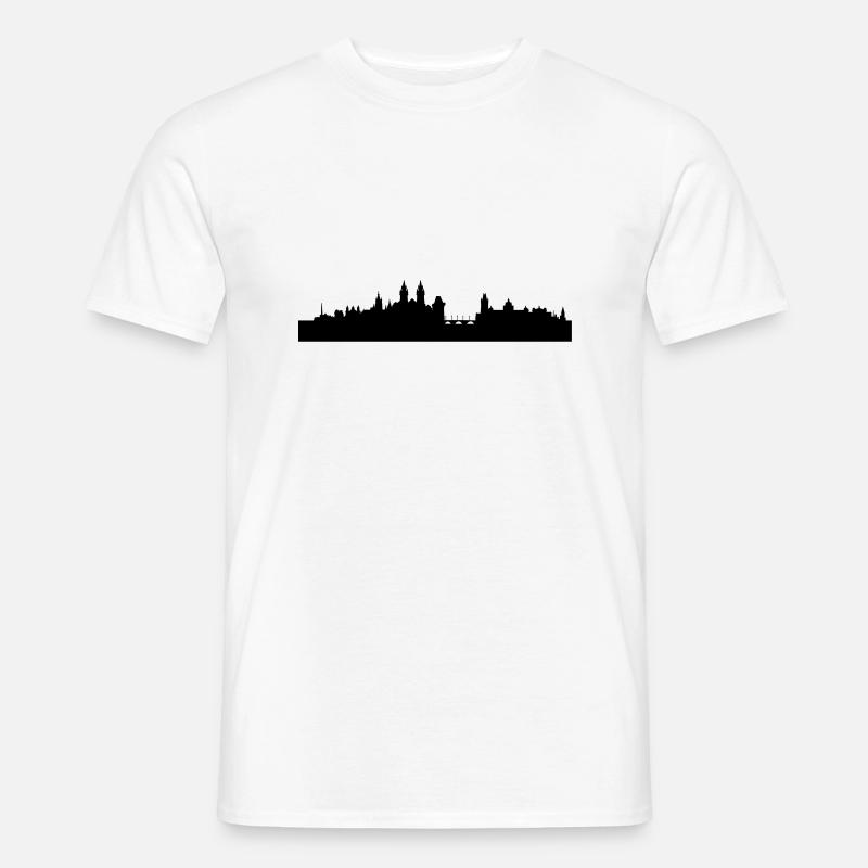 Skyline Prag - Männer T-Shirt - Weiß