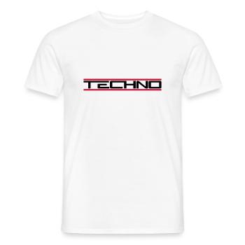 Techno Rote Balken - Männer T-Shirt - Weiß - Vorne - AI Model Male 178 dark (178cm)