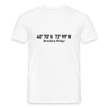 Brooklyn Bridge - New York Coordinates Koordinaten - Männer T-Shirt - Weiß - Vorne - AI Model Male 178 dark (178cm)