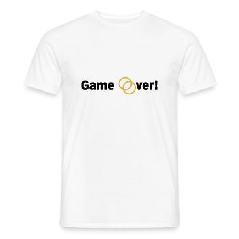 Game over Wedding Couple Bride Groom Rings - Men's T-Shirt - white - Front - AI Model Male 178 dark (178cm)