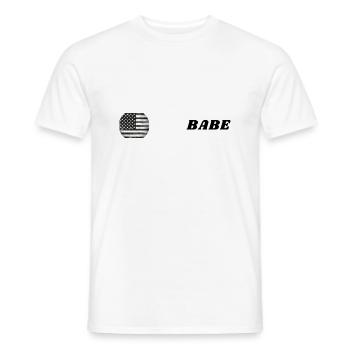 Vintage Stars, Stripes and BABE - Männer T-Shirt - Weiß - Vorne - AI Model Male 178 dark (178cm)