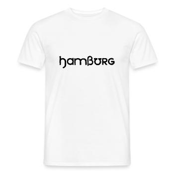 Hamburg Slogan - Hansestadt - Hamburger Hafen - Männer T-Shirt - Weiß - Vorne - AI Model Male 178 dark (178cm)