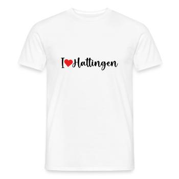 Hattingen I Love - Männer T-Shirt - Weiß - Vorne - AI Model Male 178 dark (178cm)
