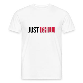 Just Chill Text Logo - Männer T-Shirt - Weiß - Vorne - AI Model Male 178 dark (178cm)