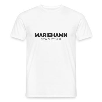 Mariehamn - Finland - Coordinates - Longitude - Männer T-Shirt - Weiß - Vorne - AI Model Male 178 dark (178cm)