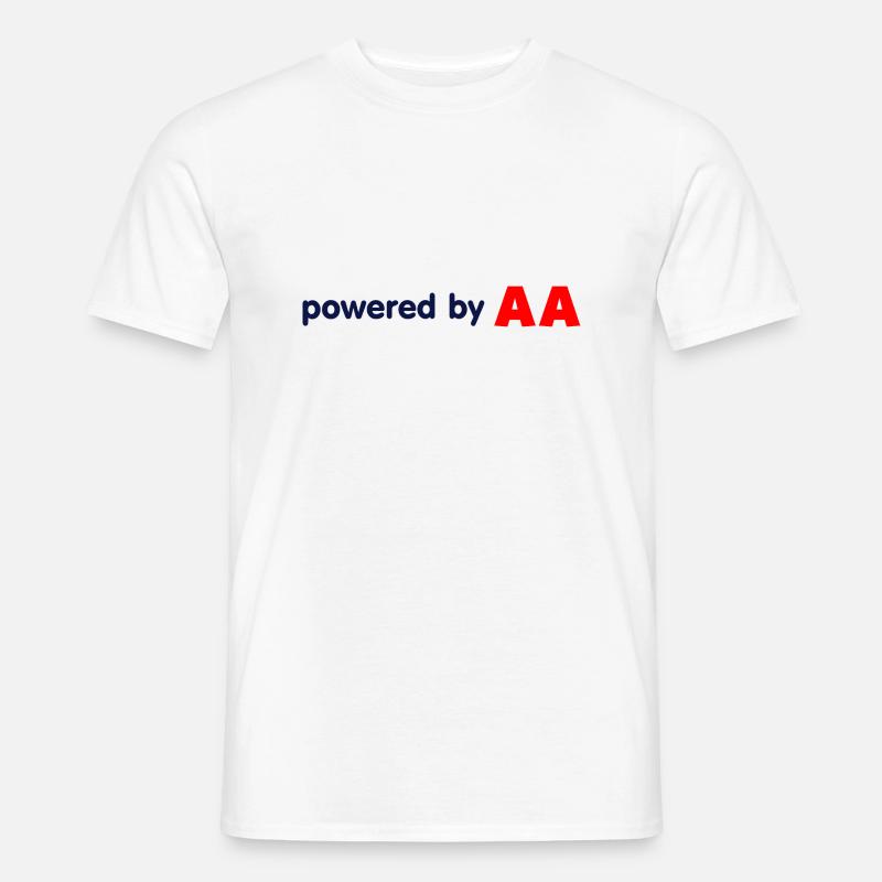 powered by AA - Männer T-Shirt - Weiß