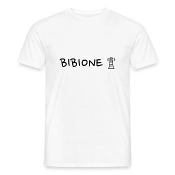 Bibione mit Leuchtturm - schwarz - Männer T-Shirt - Weiß - Vorne - AI Model Male 178 dark (178cm)