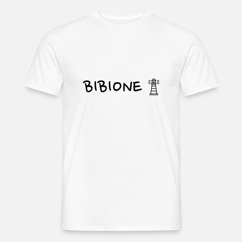 Bibione mit Leuchtturm - schwarz - Männer T-Shirt - Weiß