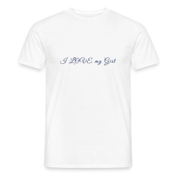 I LOVE my Girl - Männer T-Shirt - Weiß - Vorne - AI Model Male 178 dark (178cm)