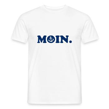 Moin - Guten Morgen - Nordsee - Ostsee - Anker - Männer T-Shirt - Weiß - Vorne - AI Model Male 178 dark (178cm)