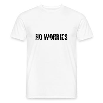 no worries - Men's T-Shirt - white - Front - AI Model Male 178 dark (178cm)