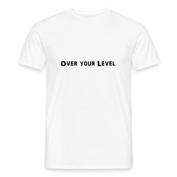 LOGO Over Your Level - Men's T-Shirt - white - Front - AI Model Male 178 dark (178cm)