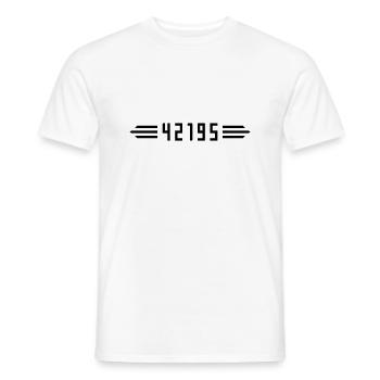 Marathon 42195 meters - Men's T-Shirt - white - Front - AI Model Male 178 dark (178cm)