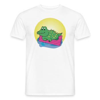 Kai Crocodile - Gift - Gift Idea - Men's T-Shirt - white - Front - AI Model Male 178 dark (178cm)