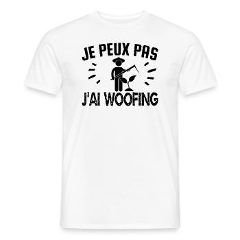 je peux pas j'ai woofing - T-shirt homme - blanc - Devant - AI Model Male 178 dark (178cm)