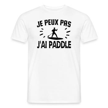 je peux pas j'ai paddle - T-shirt homme - blanc - Devant - AI Model Male 178 dark (178cm)