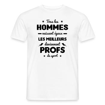 Les meilleurs hommes deviennent profs de sport - T-shirt homme - blanc - Devant - AI Model Male 178 dark (178cm)