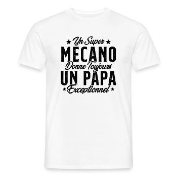 Mécano Papa Cadeau Drôle Fête Des Pères Garagiste - T-shirt homme - blanc - Devant - AI Model Male 178 dark (178cm)