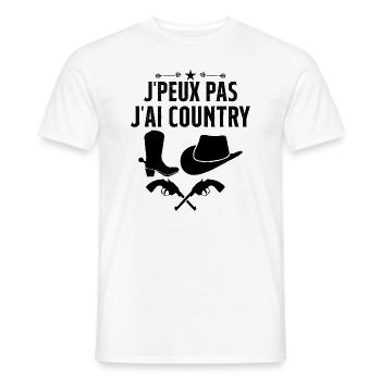 Je Peux Pas J'ai Country Cowboy Western Cadeau - T-shirt homme - blanc - Devant - AI Model Male 178 dark (178cm)