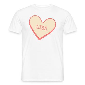 Lisa Name Vorname rosa Zucker Herz - Männer T-Shirt - Weiß - Vorne - AI Model Male 178 dark (178cm)