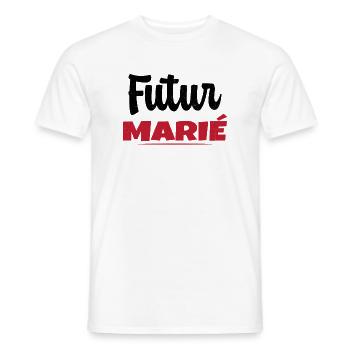 Homme Futur Marié Cadeau Humour EVG - T-shirt homme - blanc - Devant - AI Model Male 178 dark (178cm)