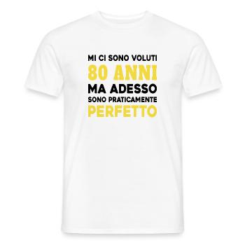 Cela a pris 80 ans mais aujourdhui je suis parfait - T-shirt homme - blanc - Devant - AI Model Male 178 dark (178cm)