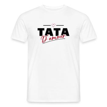 Tata d'amour Humour Cadeau - T-shirt homme - blanc - Devant - AI Model Male 178 dark (178cm)